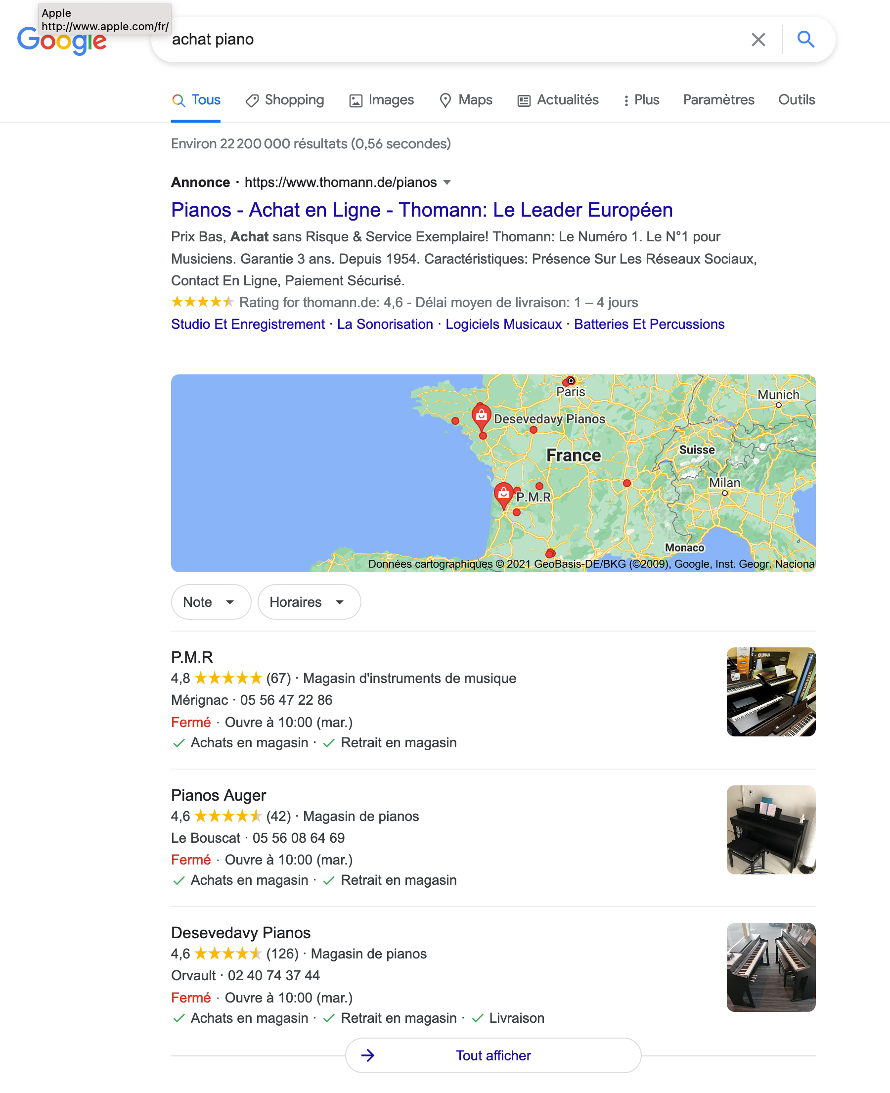 publicité sur Google