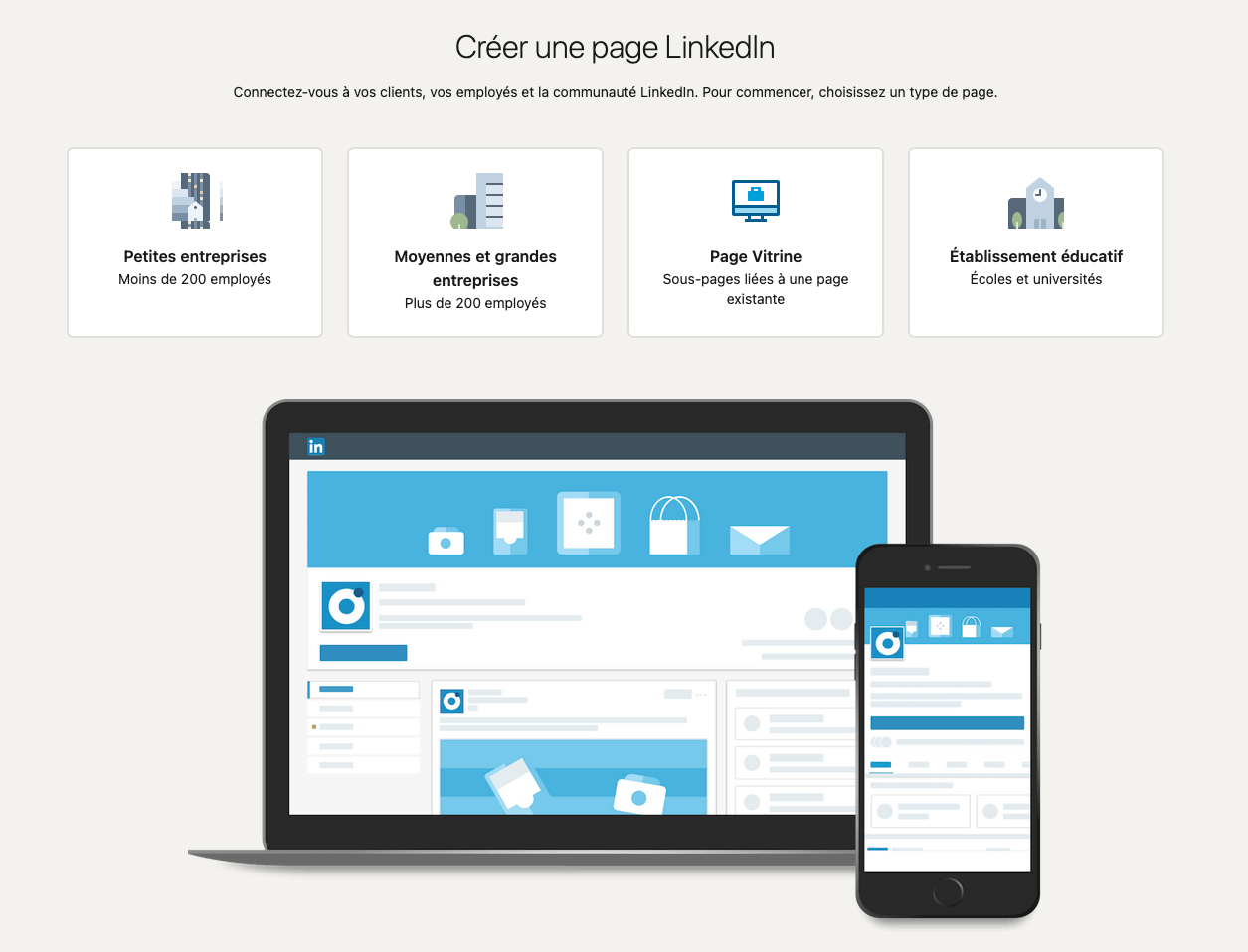 configurer sa page linkedin